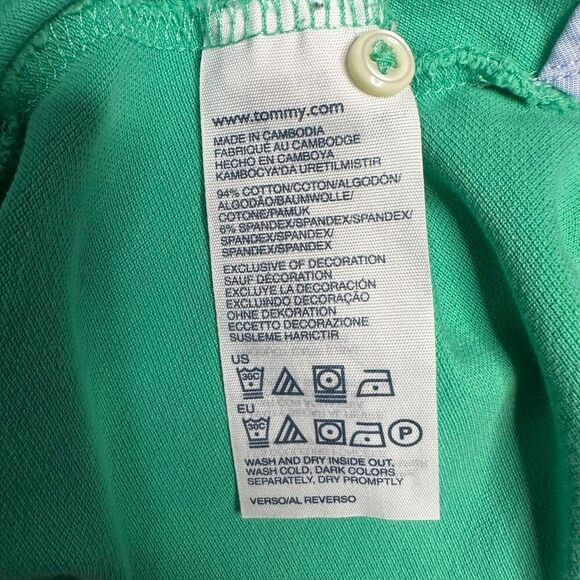 Tommy Hilfiger Green Polo Shirt S/P Casual Preppy Retro - Picture 8 of 8